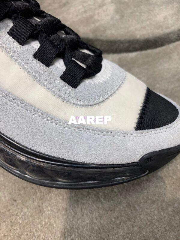 Replica Chanel Suede Calfskin & Velvet Sneakers G36299 Grey 7