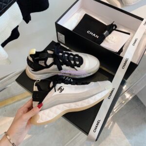 Replica Chanel Suede Calfskin & Velvet Sneakers G36299 Ivory