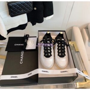 Replica Chanel Suede Calfskin & Velvet Sneakers G36299 Ivory 2