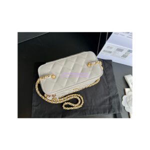 Replica Chanel New 22SS Clutch With Chain in Lambskin AP2303 Grey 2