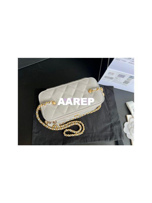 Replica Chanel New 22SS Clutch With Chain in Lambskin AP2303 Grey 4