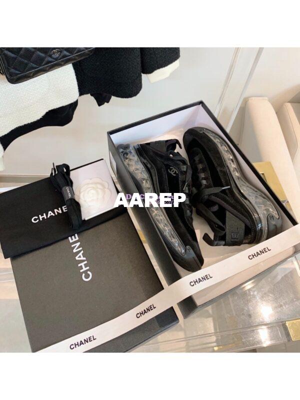 Replica Chanel Suede Calfskin & Velvet Sneakers G36299 Black 3