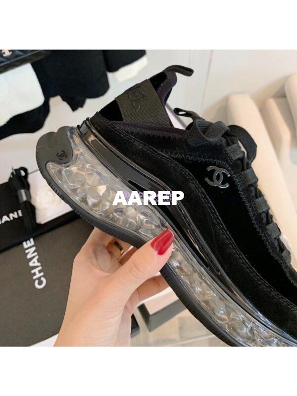 Replica Chanel Suede Calfskin & Velvet Sneakers G36299 Black 6
