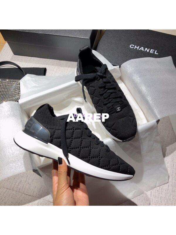 Replica Chanel Sneakers Mixed Fibres G35549 Black 3