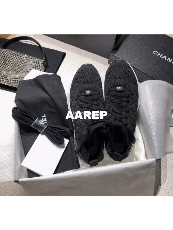 Replica Chanel Sneakers Mixed Fibres G35549 Black 6