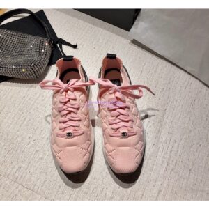 Replica Chanel Sneakers Mixed Fibres G35549 Pink 2
