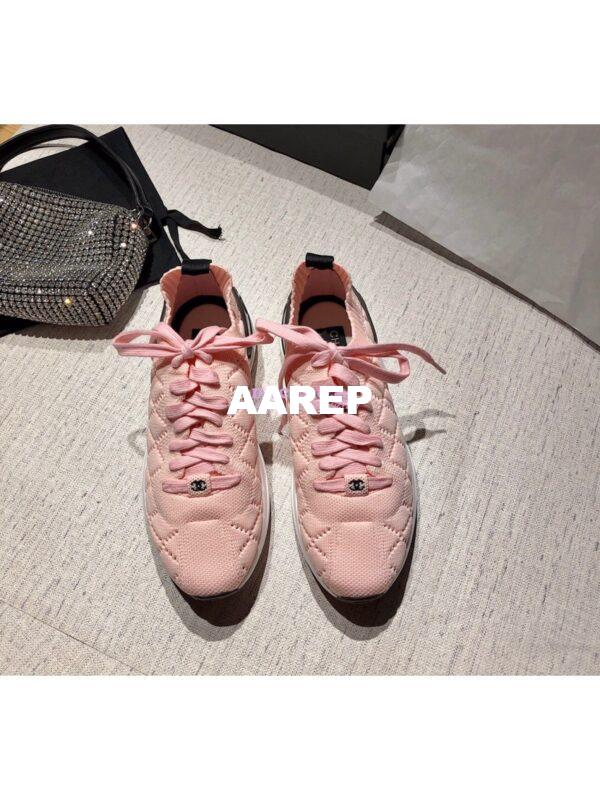 Replica Chanel Sneakers Mixed Fibres G35549 Pink 2