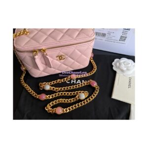 Replica Chanel Vanity With Resin Chain in Lambskin AP2937 Light Pink 2