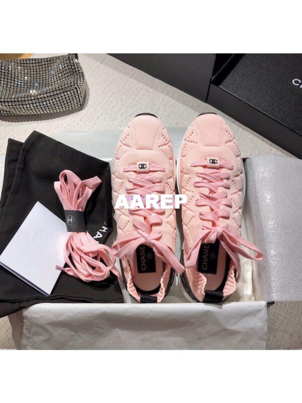 Replica Chanel Sneakers Mixed Fibres G35549 Pink 4