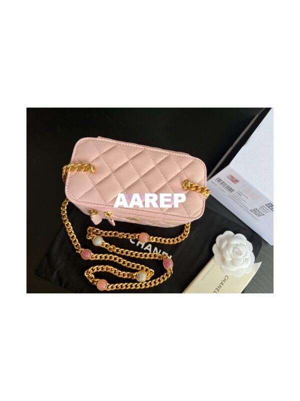 Replica Chanel Vanity With Resin Chain in Lambskin AP2937 Light Pink 5