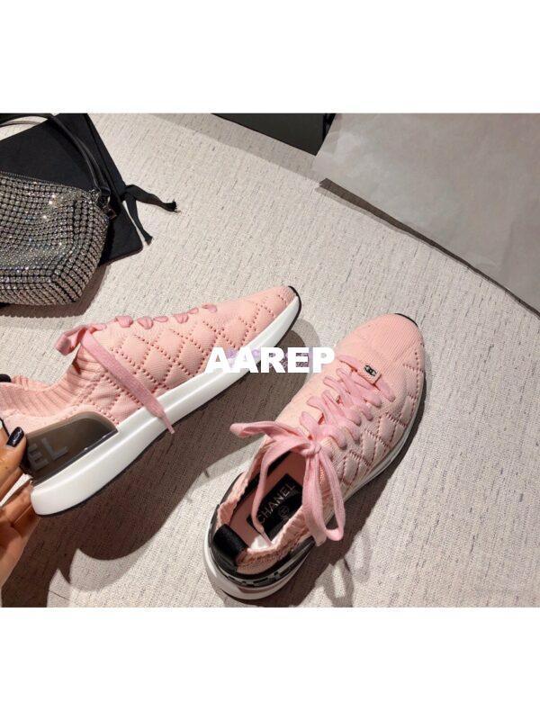 Replica Chanel Sneakers Mixed Fibres G35549 Pink 5