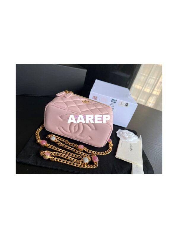 Replica Chanel Vanity With Resin Chain in Lambskin AP2937 Light Pink 7