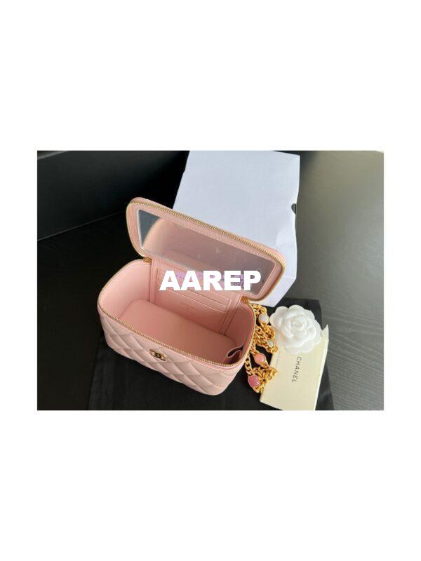 Replica Chanel Vanity With Resin Chain in Lambskin AP2937 Light Pink 9