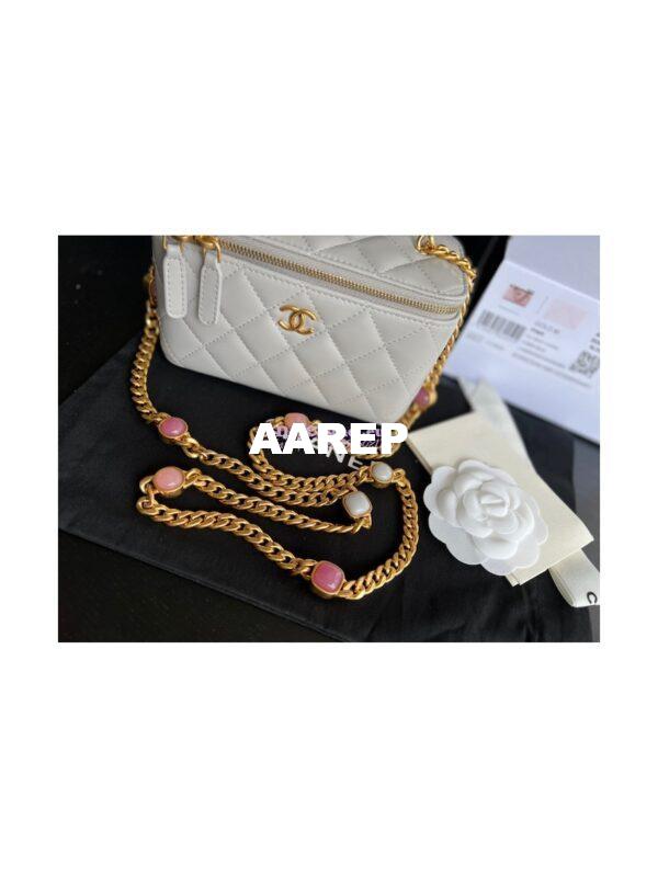 Replica Chanel Vanity With Resin Chain in Lambskin AP2937 Grey 5