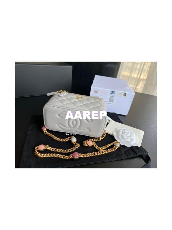 Replica Chanel Vanity With Resin Chain in Lambskin AP2937 Grey 7