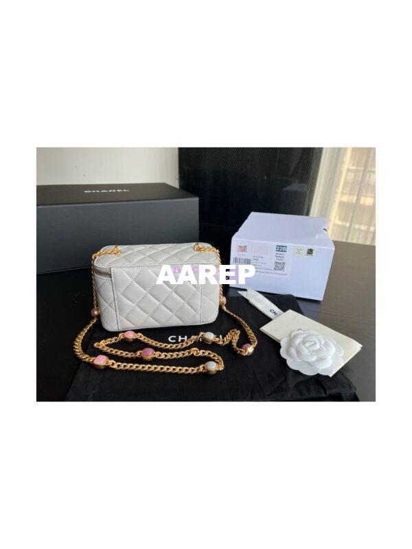 Replica Chanel Vanity With Resin Chain in Lambskin AP2937 Grey 8
