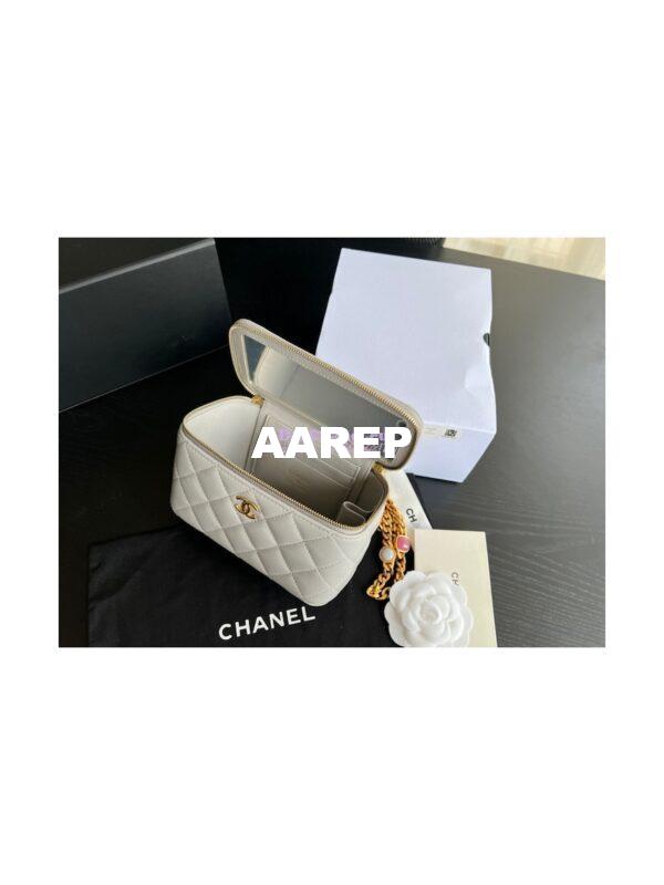 Replica Chanel Vanity With Resin Chain in Lambskin AP2937 Grey 9