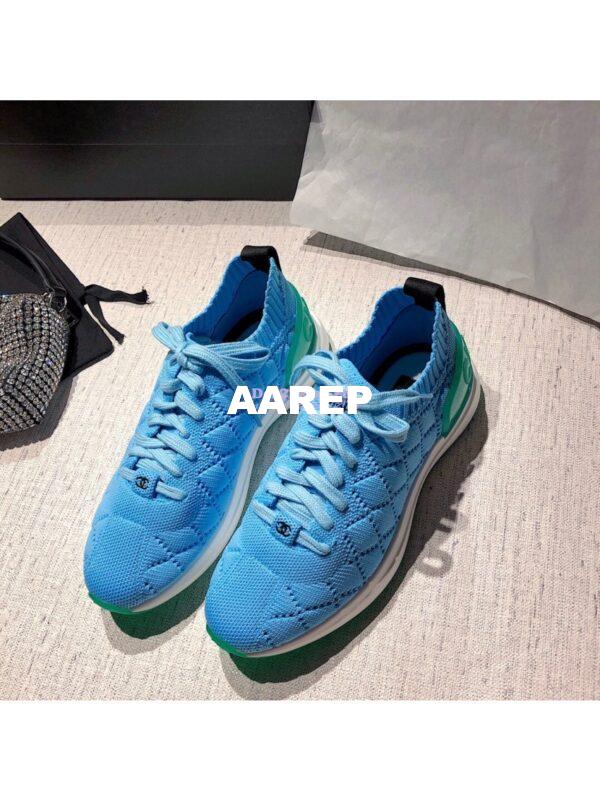 Replica Chanel Sneakers Mixed Fibres G35549 Sky Blue 4