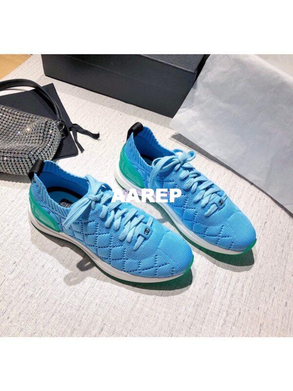 Replica Chanel Sneakers Mixed Fibres G35549 Sky Blue 5