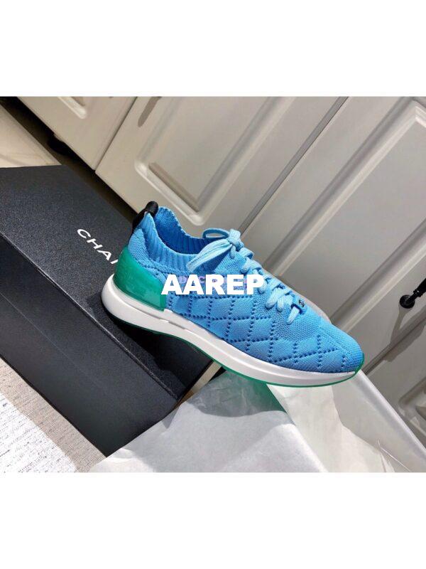 Replica Chanel Sneakers Mixed Fibres G35549 Sky Blue 7