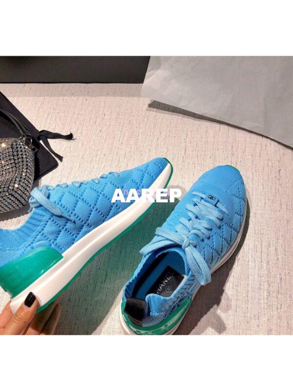 Replica Chanel Sneakers Mixed Fibres G35549 Sky Blue 8