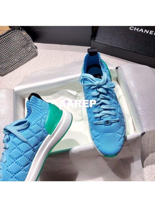 Replica Chanel Sneakers Mixed Fibres G35549 Sky Blue 9