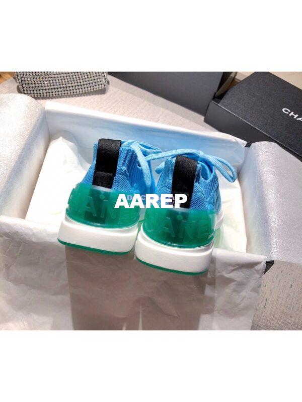 Replica Chanel Sneakers Mixed Fibres G35549 Sky Blue 11