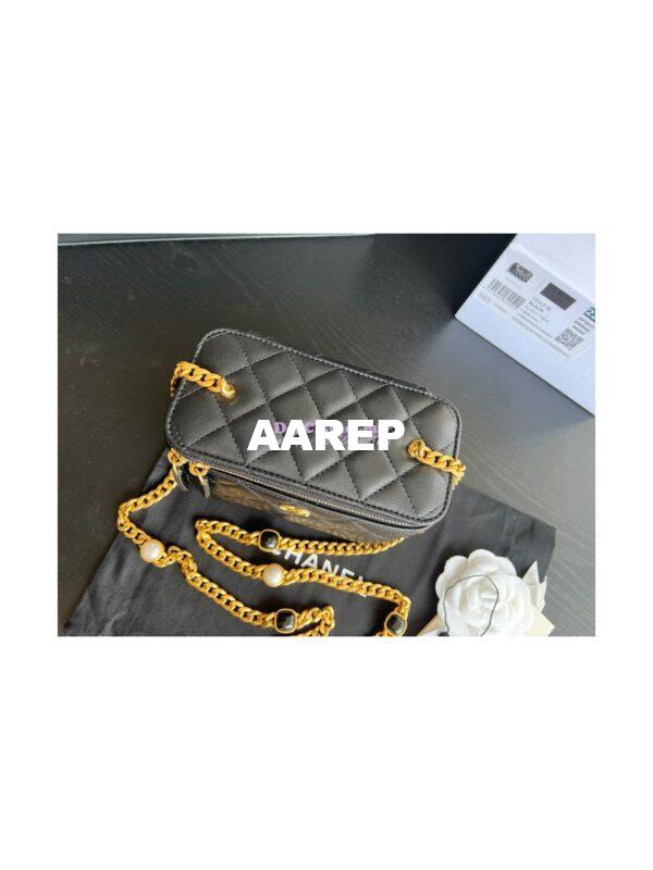 Replica Chanel Vanity With Resin Chain in Lambskin AP2937 Black 2