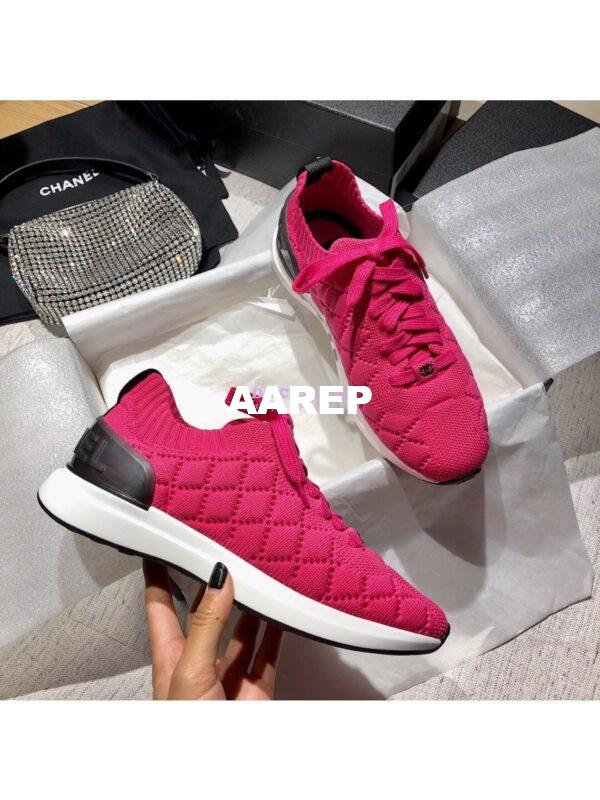 Replica Chanel Sneakers Mixed Fibres G35549 Deep Pink 3