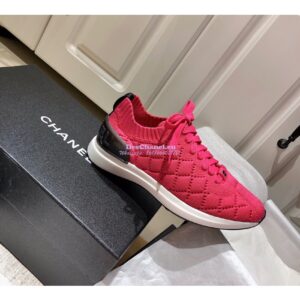 Replica Chanel Sneakers Mixed Fibres G35549 Deep Pink 2