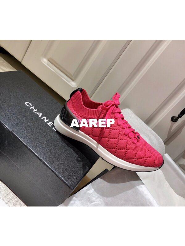 Replica Chanel Sneakers Mixed Fibres G35549 Deep Pink 4