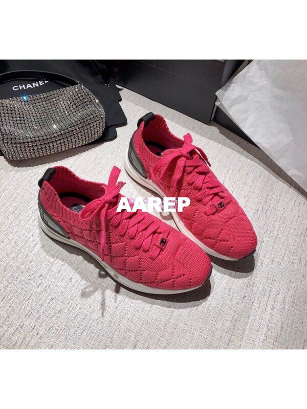 Replica Chanel Sneakers Mixed Fibres G35549 Deep Pink 5