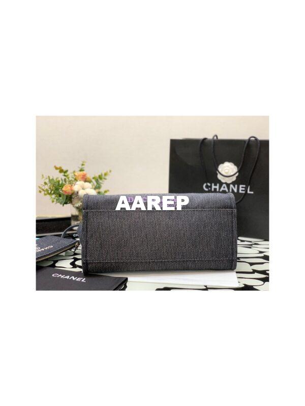 Replica Chanel Maxi Tote 2 in 1 Denim & Woolen Deauville Bag A93786 Denim Dark Blue 9