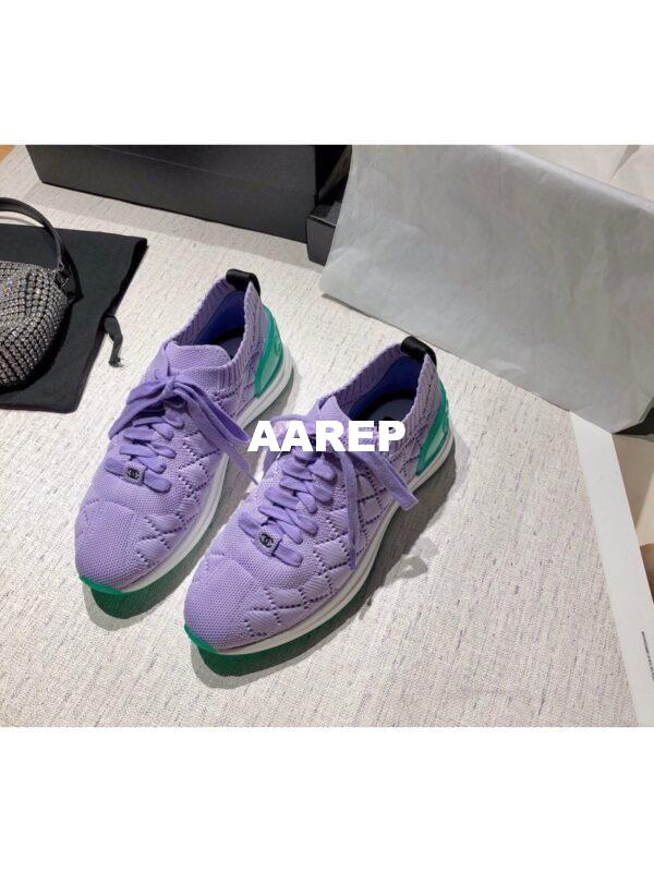 Replica Chanel Sneakers Mixed Fibres G35549 Purple 2