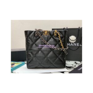 Replica Chanel 19 Shopping Bag Lambskin AS3519 Black 2