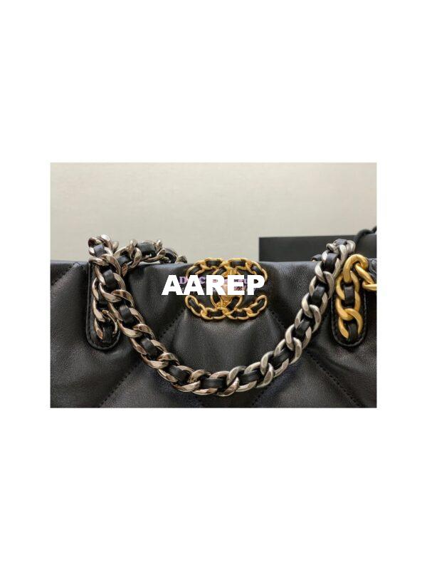 Replica Chanel 19 Shopping Bag Lambskin AS3519 Black 3