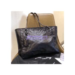 Replica YSL Saint Laurent Niki Large Black Vintage Leather Shopping Bag 5048670