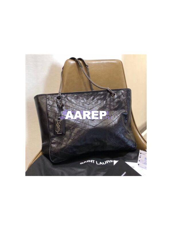 Replica YSL Saint Laurent Niki Large Black Vintage Leather Shopping Bag 5048670 3