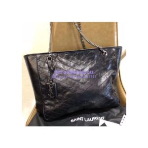 Replica YSL Saint Laurent Niki Large Black Vintage Leather Shopping Bag 5048670 2
