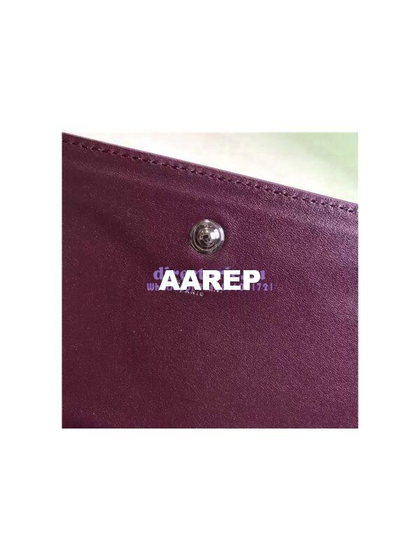 Replica YSL Monogram Saint Laurent Chain Wallet In Wine Red Crocodile Embossed Shiny Leather 442015 10