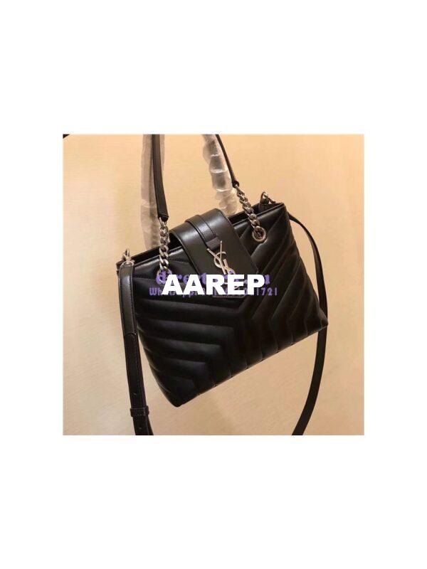Replica YSL Saint Laurent Small Loulou Shopping Bag In Black “y” Quilted Leather 502717 4