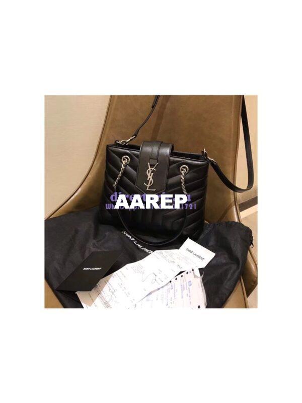 Replica YSL Saint Laurent Small Loulou Shopping Bag In Black “y” Quilted Leather 502717 5