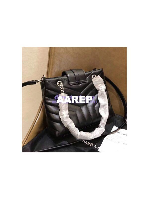 Replica YSL Saint Laurent Small Loulou Shopping Bag In Black “y” Quilted Leather 502717 11