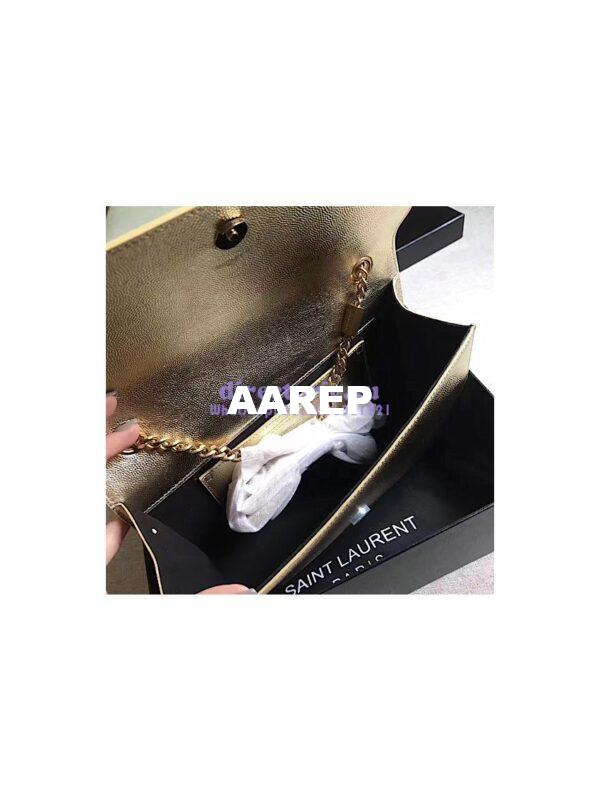 Replica YSL Saint Laurent Classic Medium Kate Satchel In Grained De Poudre Textured Leather Champagne 8