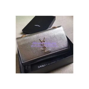 Replica YSL Saint Laurent Classic Medium Kate Satchel In Grained De Poudre Textured Leather Pale Gold