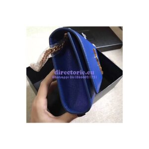 Replica YSL Saint Laurent Classic Medium Kate Satchel In Grained De Poudre Textured Leather Blue
