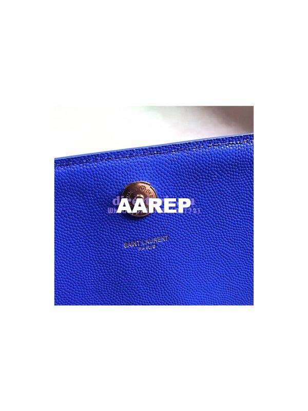 Replica YSL Saint Laurent Classic Medium Kate Satchel In Grained De Poudre Textured Leather Blue 6