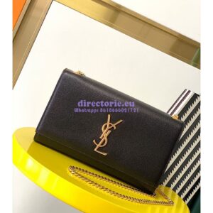 Replica YSL Saint Laurent Classic Medium Kate Satchel In Grained De Poudre Textured Leather Black 2