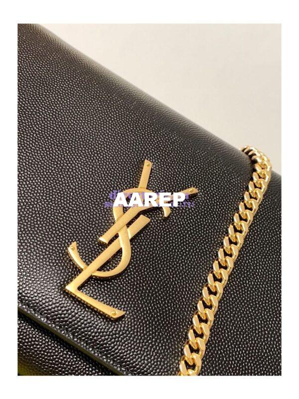 Replica YSL Saint Laurent Classic Medium Kate Satchel In Grained De Poudre Textured Leather Black 6