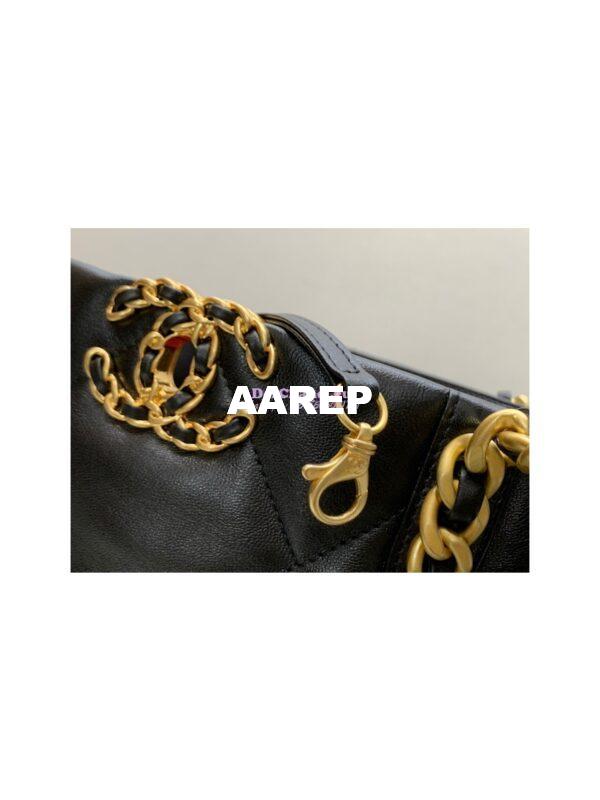 Replica Chanel 19 Shopping Bag Lambskin AS3519 Black 4